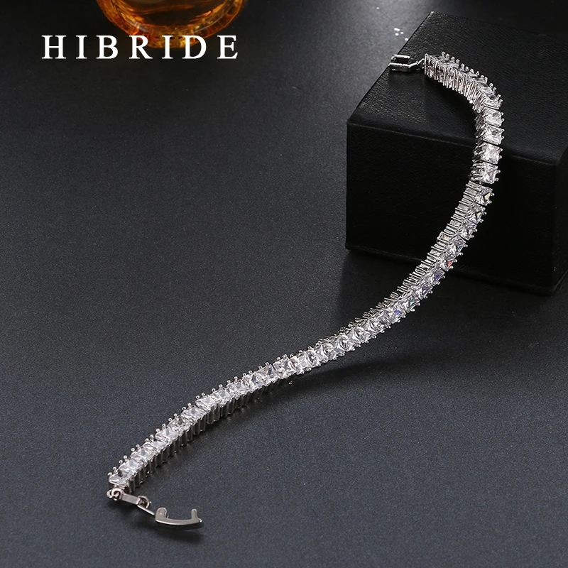 Женский браслет с кубическим цирконием hibrid модный дизайн белый/золотой цвет B