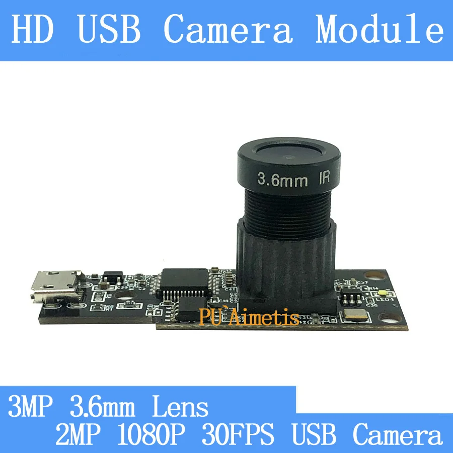 

PU`Aimetis 3MP 3.6mm CCTV Industry Android interface 30FPS USB Camera module HD 2MP 1920*1080P Mini Surveillance camera
