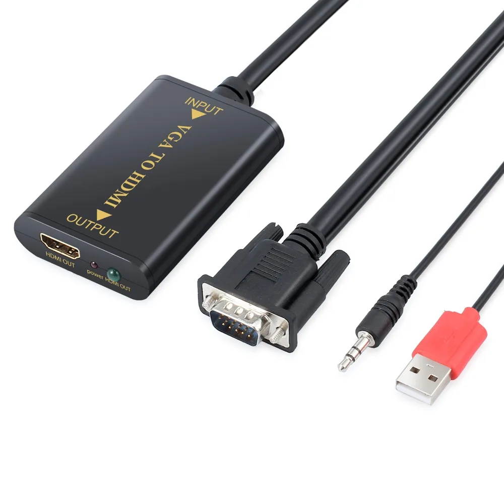 Prozor 1080P VGA к HDMI совместимый конвертер Поддержка 1.3b с 2CH аудио для ПК DVD