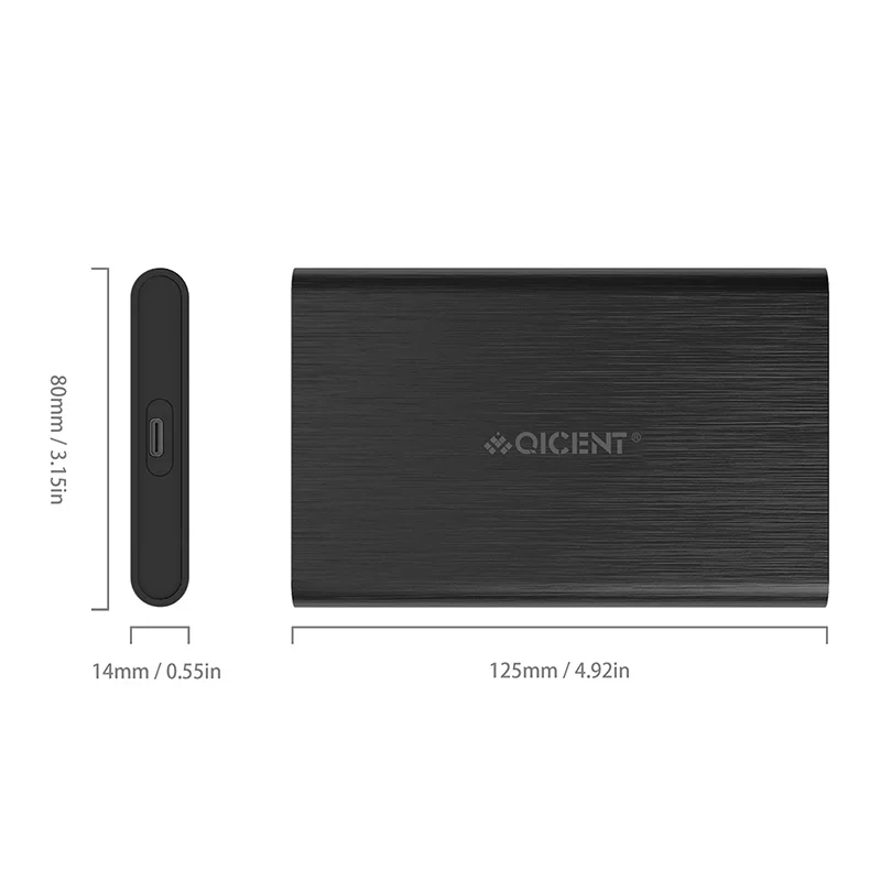 QICENT 2199C3 2,5 дюйма USB 3,0 type-C внешний жесткий диск USB C корпус чехол для 7 мм/9,5 мм HDD/SSD дизайн без инструментов
