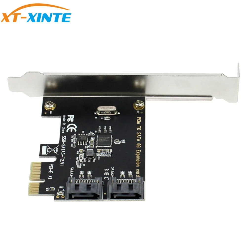 XT-XINTE PCIe PCI Express SATA 3,0 2-Порты и разъёмы SATA III 6 г расширения адаптер карты PCIE Карты Контроллера