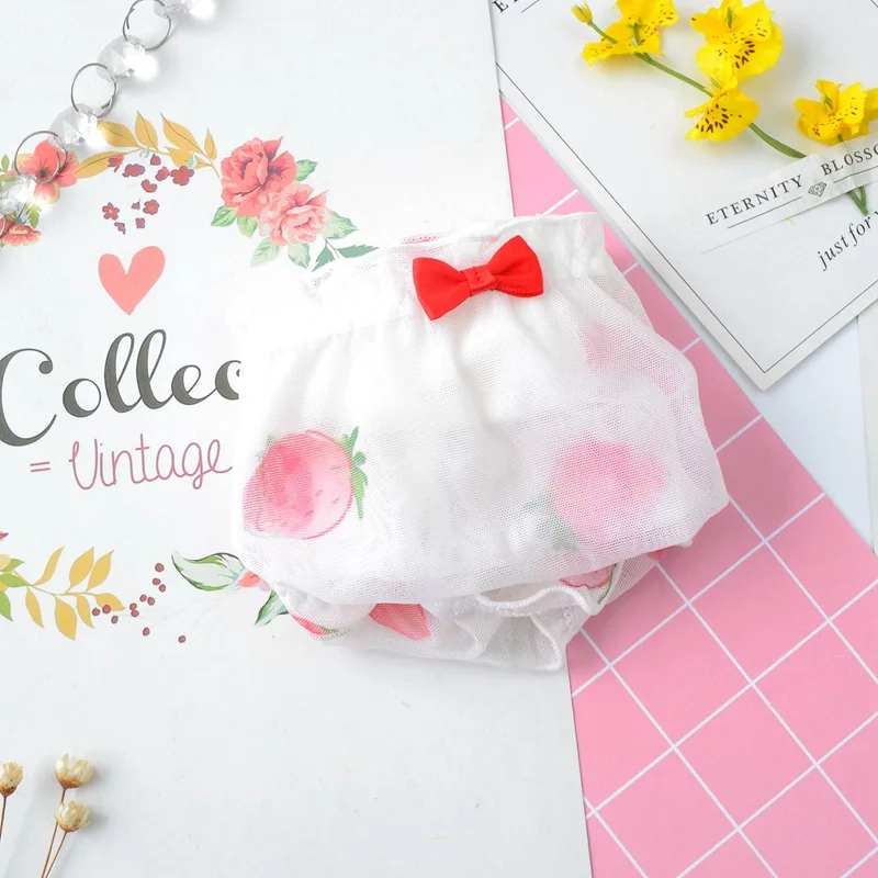 Летние прозрачные сетчатые трусы с принтом клубники в японском стиле для женщин