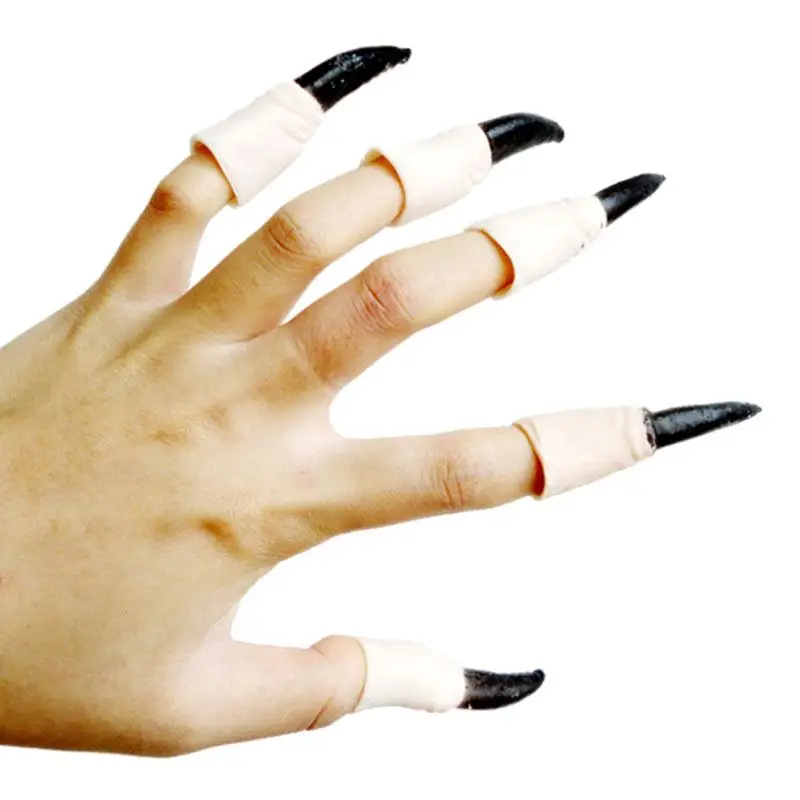 10 шт. Поддельные Пальцы ведьма Nail Крышка чехла Хэллоуин Опора для отдыха и