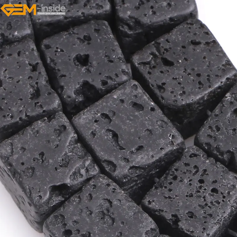 Бусины из черного лавового камня незакрепленные бусины для изготовления