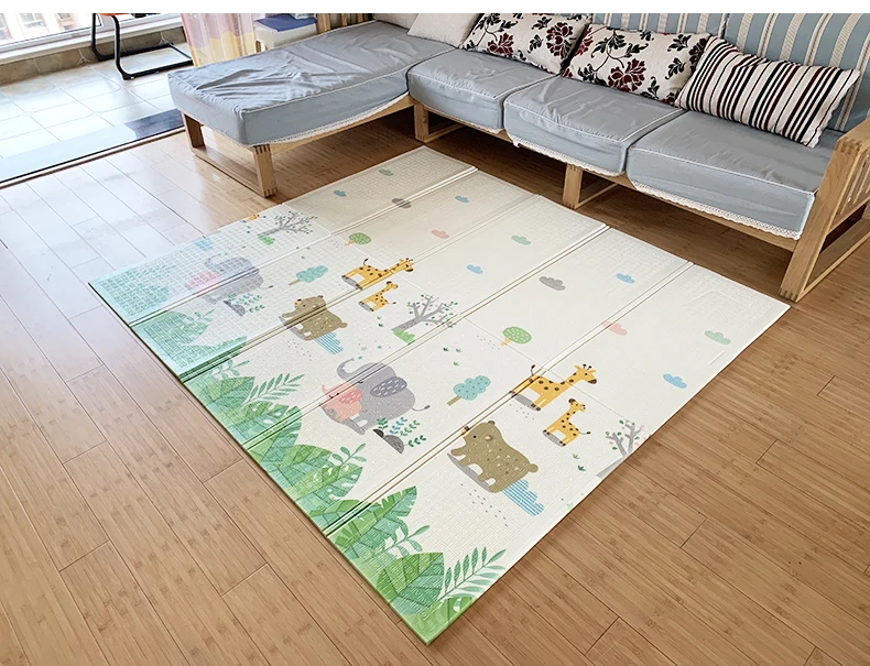 Детский Блестящий складной игровой коврик 180X200 см/71X79IN детский игровой коврик 1 см/0.4IN толщина ковер с рисунком водонепроницаемый Противоскользящий коврик