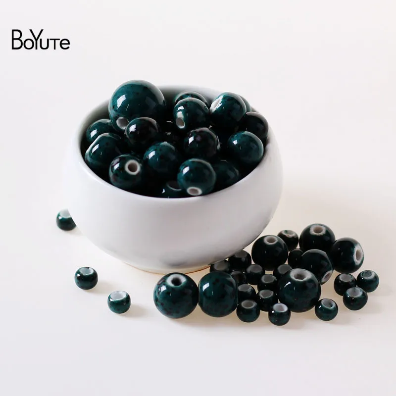 Beads 11 BoYuTe 50 шт 6 мм 8 мм 10 мм 12 мм 14 мм свободные бусины ручной работы Фарфоровые керамические бусины для изготовления ювелирных изделий - Цвет: Beads 11