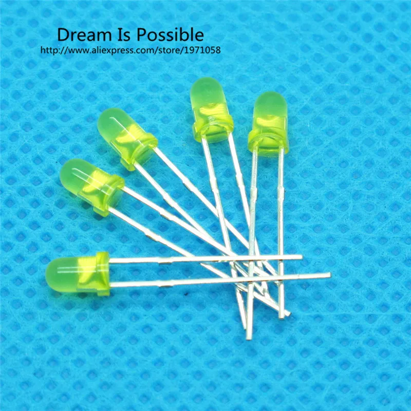 1000 шт. желтый из светодиодов 3 мм светло-желтый DIP светодиод лампы желтеют |