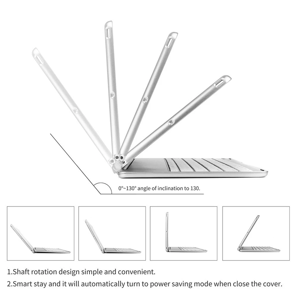 Новый алюминиевый чехол книжка с Bluetooth клавиатурой для iPad Air 2 Pro 9 7 дюйма