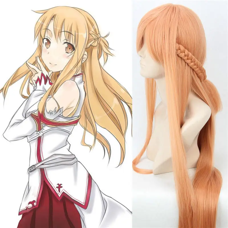 Горячие Жаростойкие вечерние волосы&gt Sword Art Online Асуна Юки прямые косы Аниме