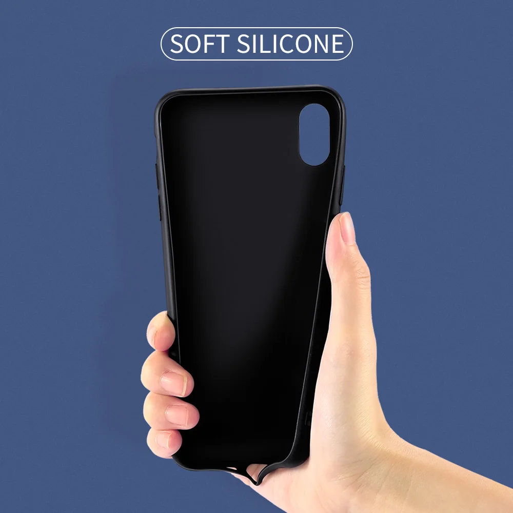 Мягкий ТПУ простой чехол для iPhone 7 8 X XS XR матовый Plus 5 5S 6 MAX Обложка Capa Coque Fundas |