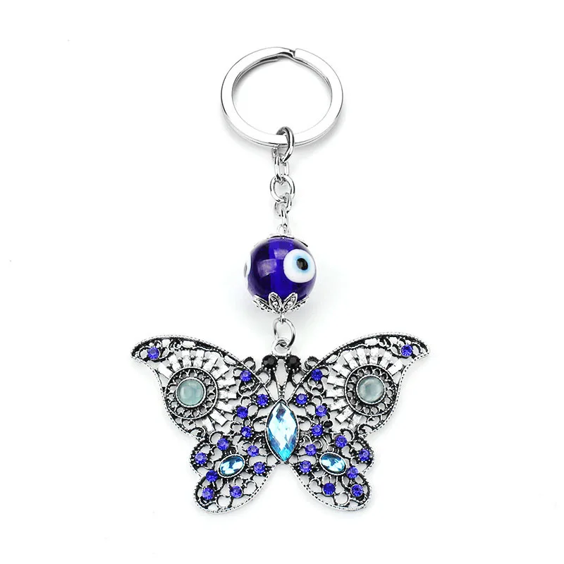 Lucky Eye Evil Butterfly Keychains Animal Crystal Keychain Women Men Car Keyring | Украшения и аксессуары