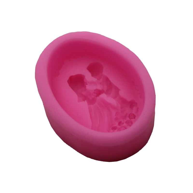 Свадебный торт в форме жениха и невесты 3d Силиконовая смола помадка розовый