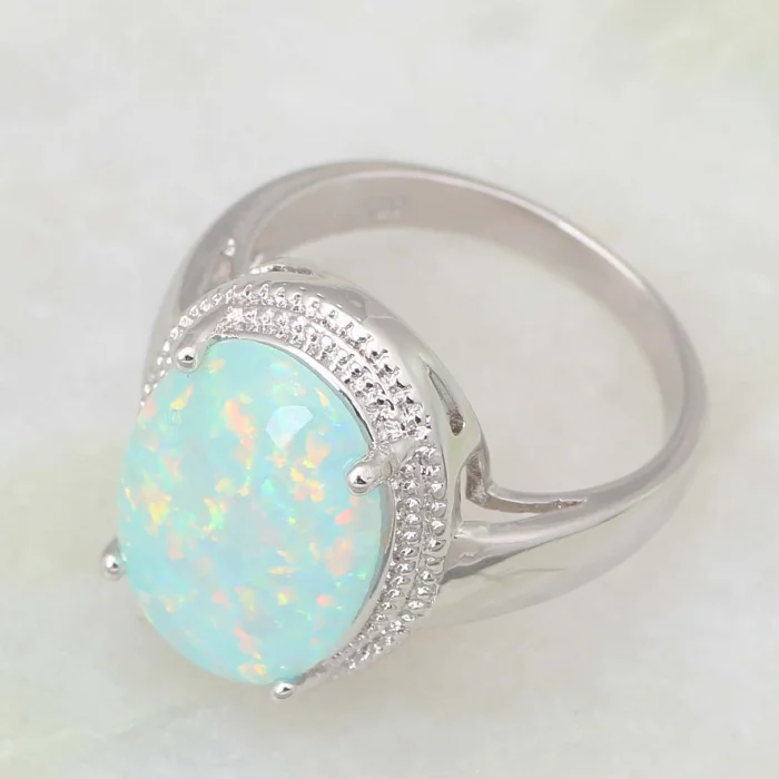 Роскошное блестящее модное серебряное кольцо Garilina с зеленым опалом для женщин