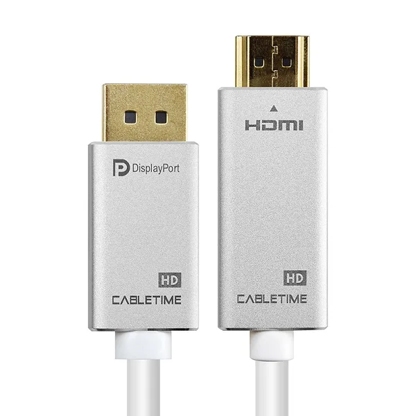 silver Кабель DisplayPort to HDMI кабель адаптер 4K 30Hz DP To HDMI позолоченный DisplayPort1.2 для HDTV проектора ноутбука, Montor N165 - Цвет: silver