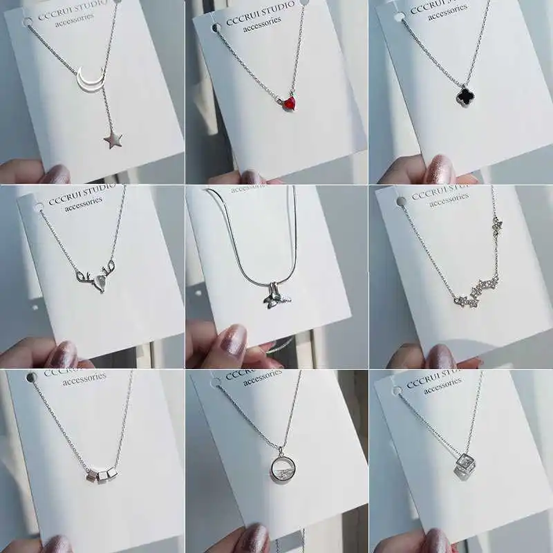 Summer Sexy Necklaces for Women Girl Cheap Multilayer Wild Jewelry Moon Star Pendants Silver Color Choker Cross Girlfriend Gift | Украшения