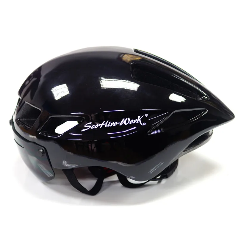blk in grey lens Scohiro работает Спорт Mtb Горный шоссейный велосипед велосипедный шлем объектив козырек стекло Capacete da Route Ciclismo Cascos Bici велосипедный шлем - Цвет: blk in grey lens