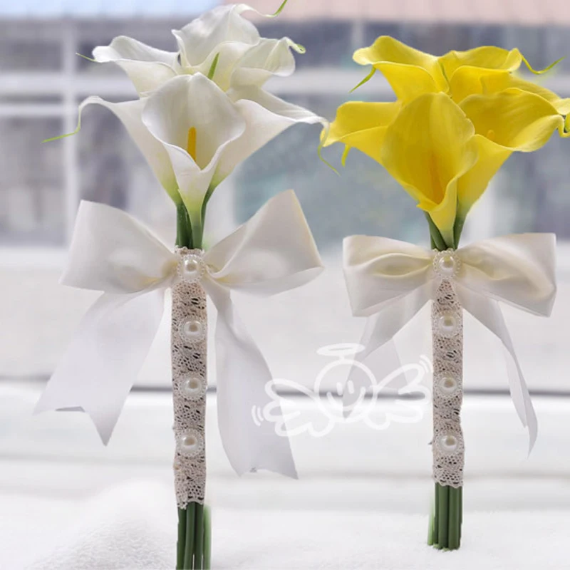 ILoveWedding Новое поступление белые/желтые свадебные платья обычные calalily 6 шт. для