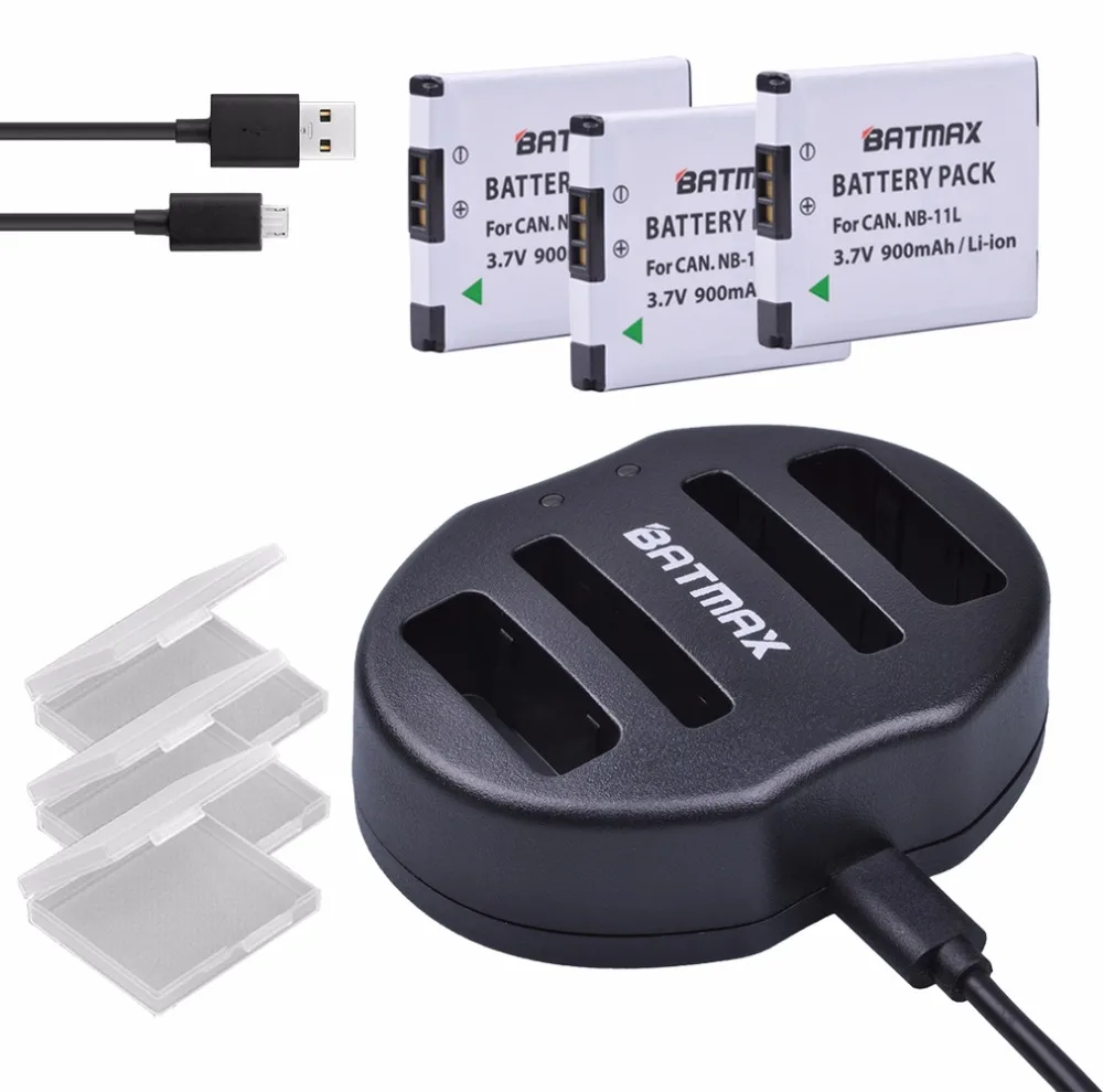3 шт./упаковка аккумуляторы и двойное зарядное устройство с USB кабелем для Canon