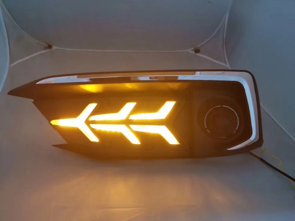 Дневной ходовой светильник для Honda Civic светодиодный DRL противотуманный фонарь с динамической поворотной сигнальной лампой для новой модификации Civic для стайлинга автомобилей