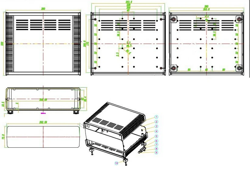 Корпус для электронных проектов zomk распределительная коробка (1 шт.) 260*220*80 мм