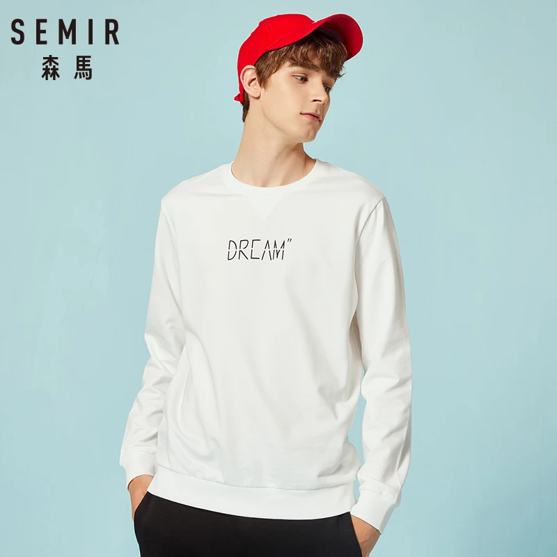 SEMIR толстовка мужская пуловер толстовки Толстовка с ребристой круглым вырезом и