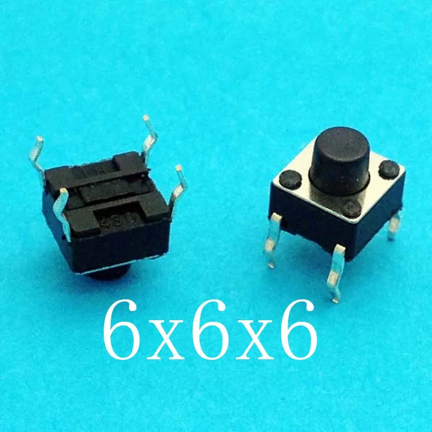 100 шт. 6X6X6 DIP Tactile Tact Мини кнопочный переключатель Микро Переключатель мгновенный