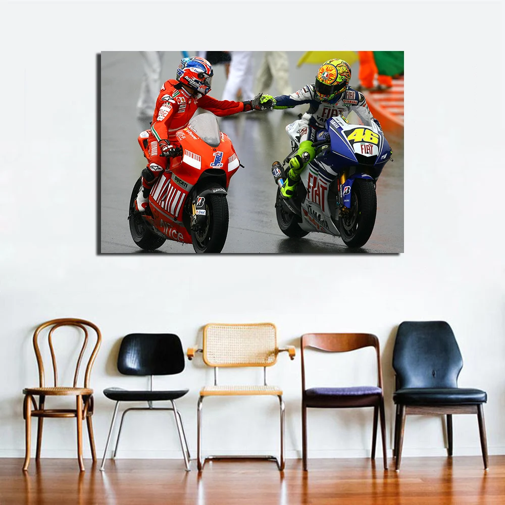 Ducati Yamaha гоночный мотоцикл настенные художественные плакаты холст ткань печать для домашнего декора живопись