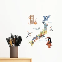 traditional japanese local special flag map landmark mount fuji removable wall sticker art decals mural diy wallpaper room decal
