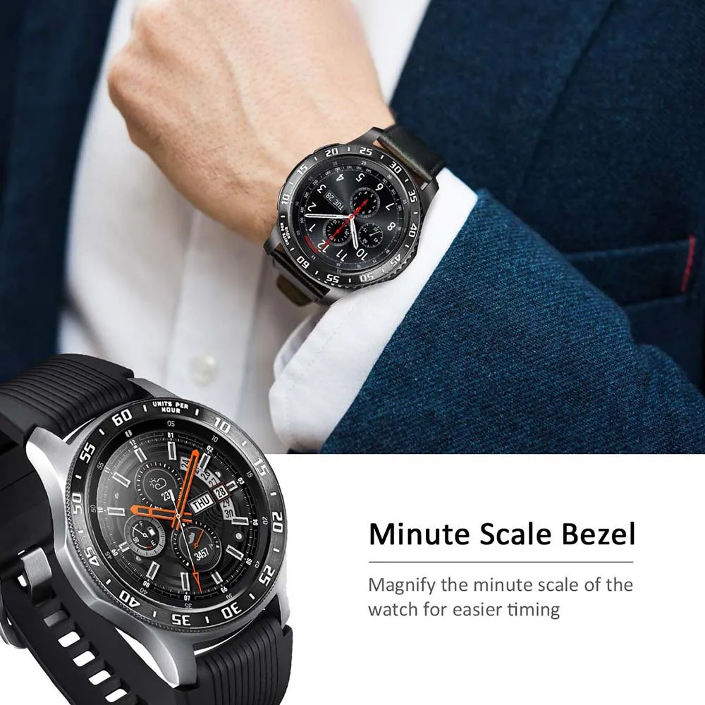 Кольцо с ободком из нержавеющей стали для samsung Galaxy Watch 46 мм/gear S3 Frontier классический клейкий чехол Защита от царапин чехол