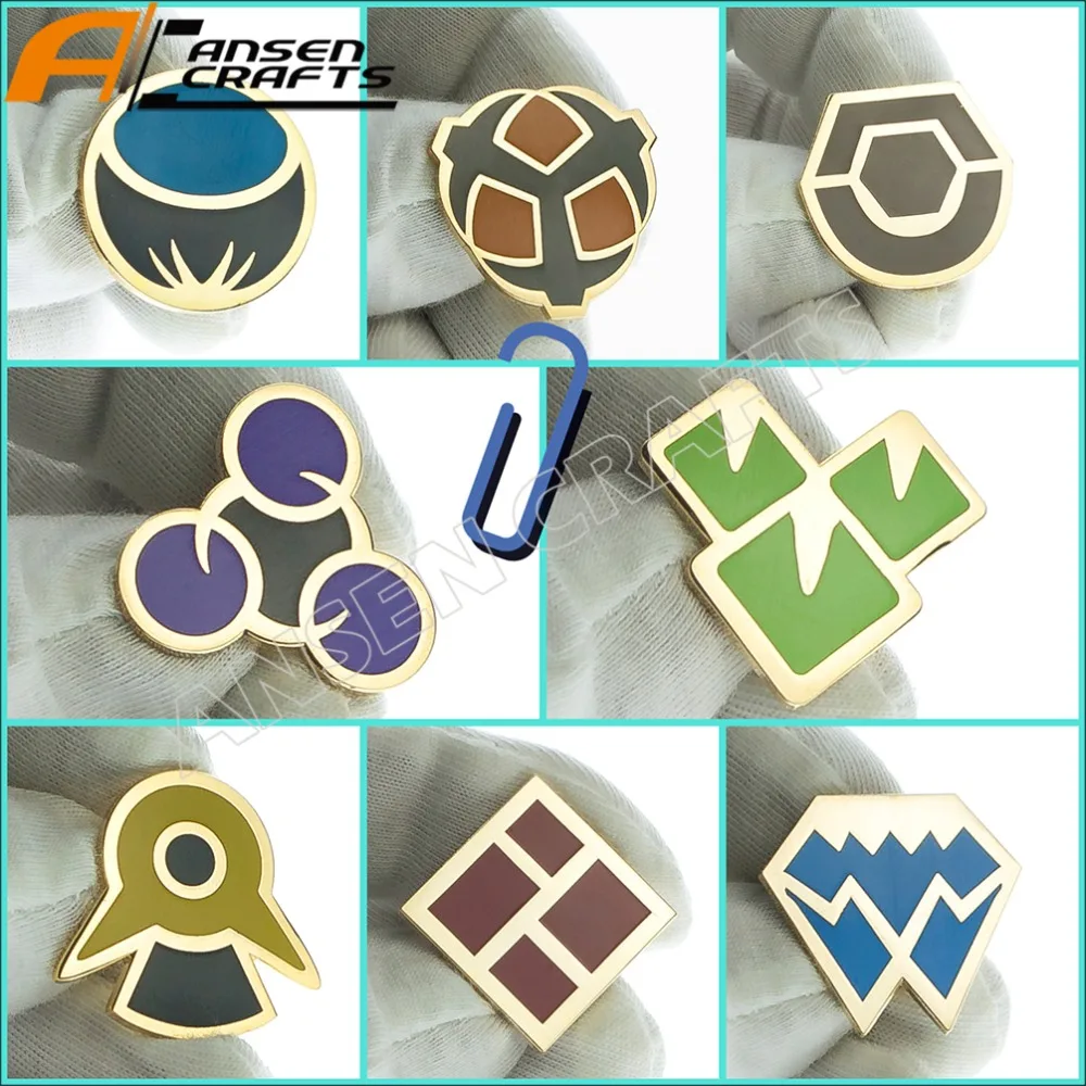 Значок с покемоном тренажерный зал Sinnoh Gen4 8 предметов | Дом и сад