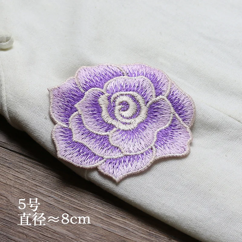 AHYONNIEX Small Multi-Color 8cm Embroidery Rose Flower Patches for Dress Jacket DIY Accessories | Дом и сад