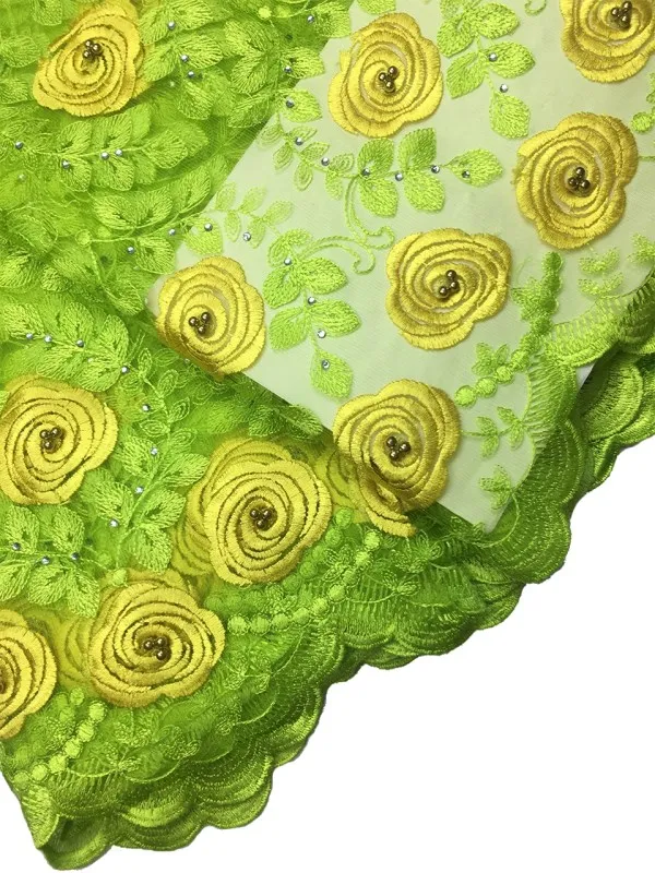 French Net Lace Fabric 2016 Latest african guipure lace fabric with embroidery mesh tulle water green cord fabric!506-8-20 | Дом и сад