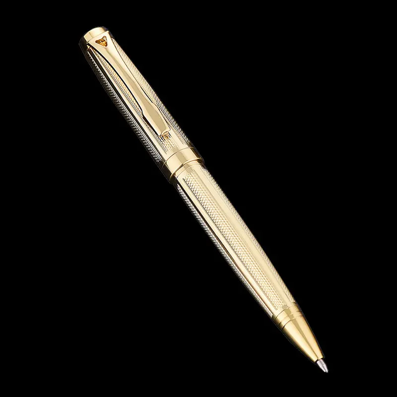 Gold 3 цвета, модная высококачественная металлическая шариковая офисная деловая ручка, подарочная ручка, школьные ученики, канцелярские принадлежности в масляной ручке - Цвет: Gold