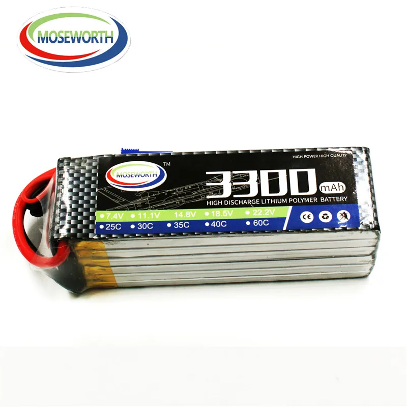 MOSEWORTH RC Airplane lipo аккумулятор 22 2 v 3300mAh 30C для радиоуправляемого квадрокоптера дрона
