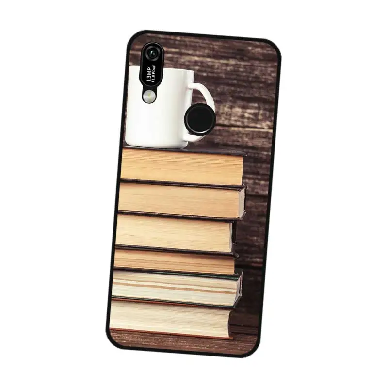 N288 Кофе и книга Черный силиконовый чехол для huawei Y5 Y6 Y7 Y9 премьер-профессионал 2017