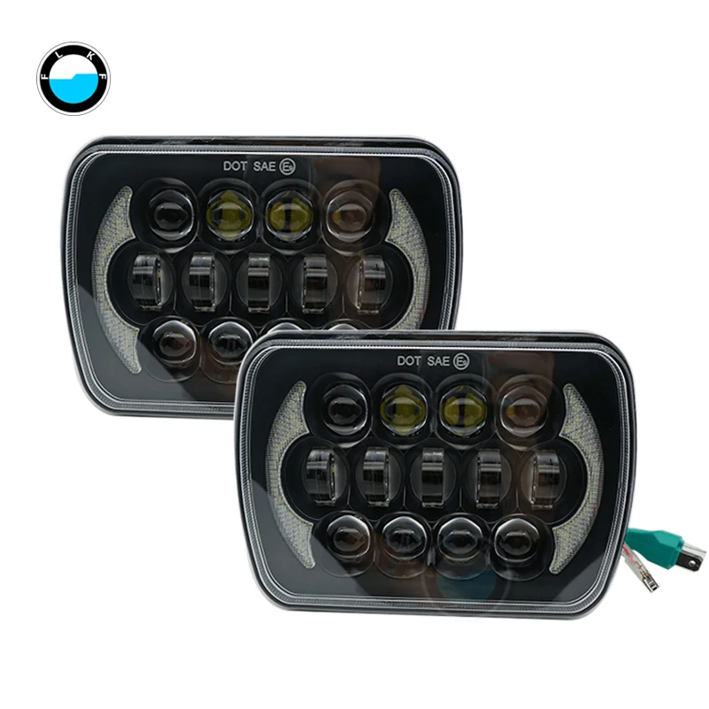Пара 5X7 дюймовый светодиодный фар для Jeep Cherokee XJ грузовик FLD 50 60 70 80 Firebird Celica 7x6