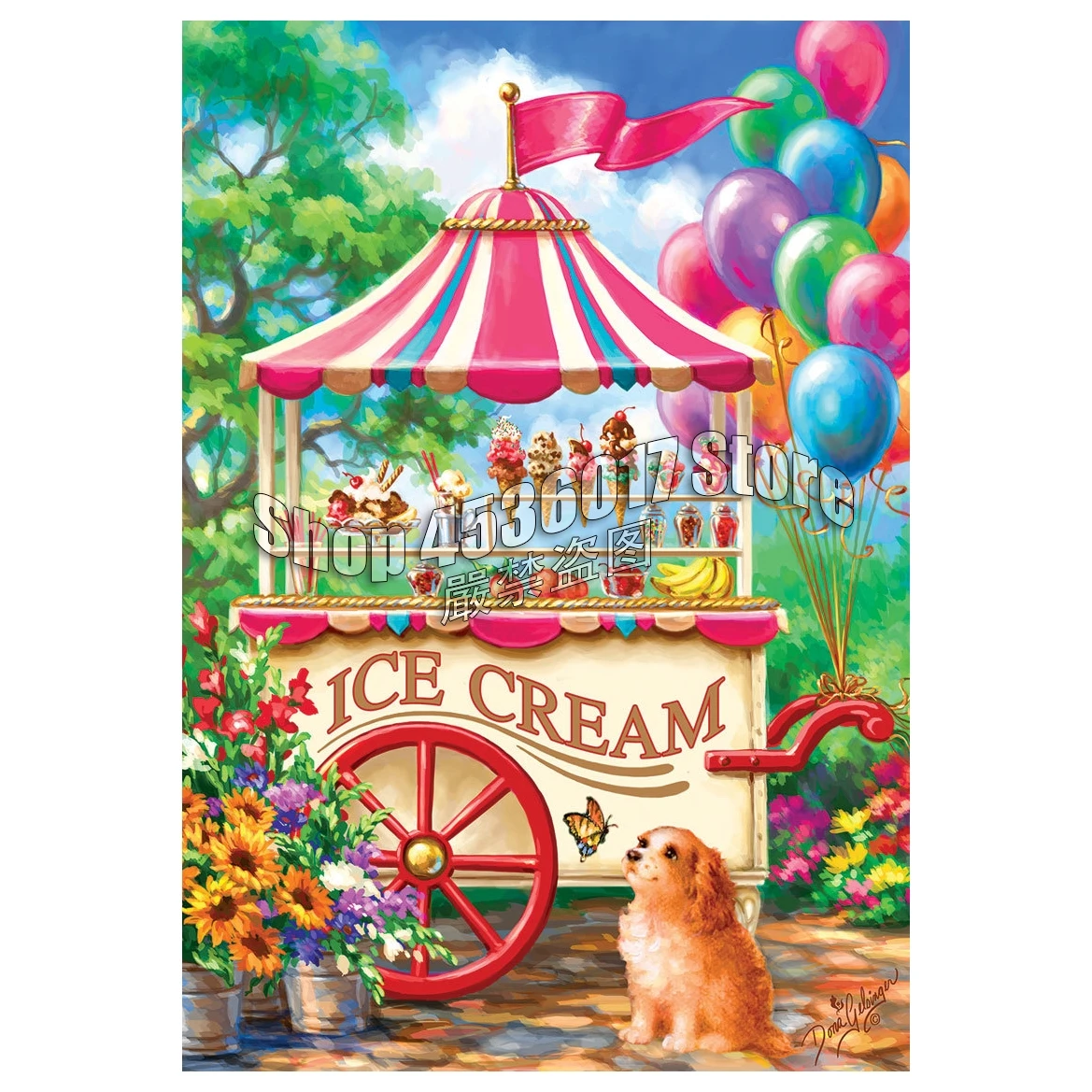 

Ice Cream Cart DIY Diamond Painting Cartoon Cross Stitch Full Diamond Embroidery Dogs Circus Pattern Diamond Mosaic Needlework