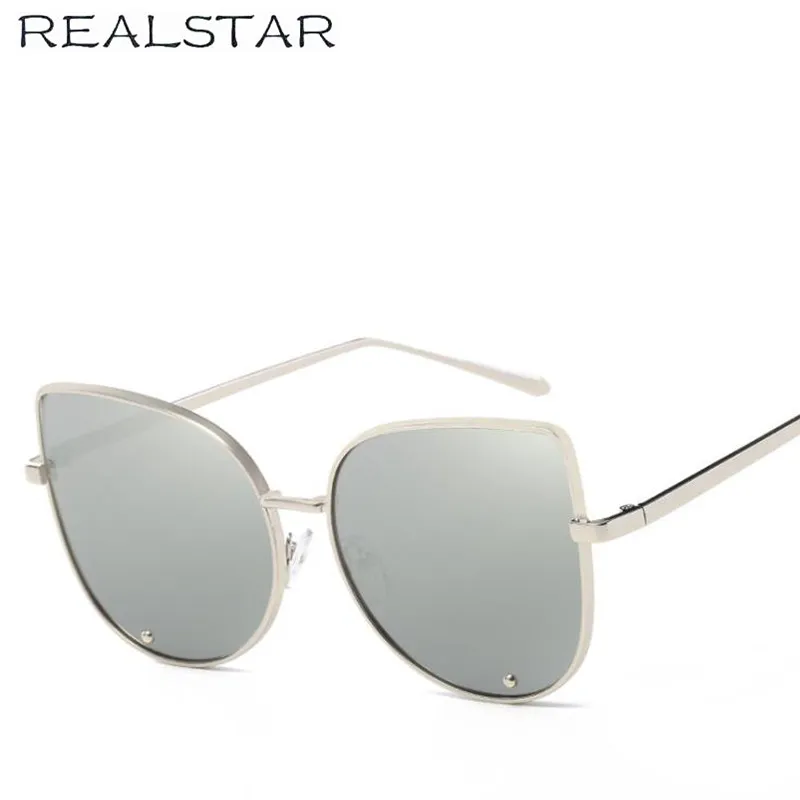 REALSTAR 2018 розовые зеркальные солнцезащитные очки Для женщин &quotкошачий глаз&quot