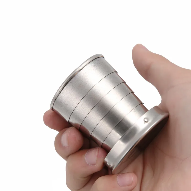 Складная чашка из нержавеющей стали для путешествий 1 шт. переносная уличная