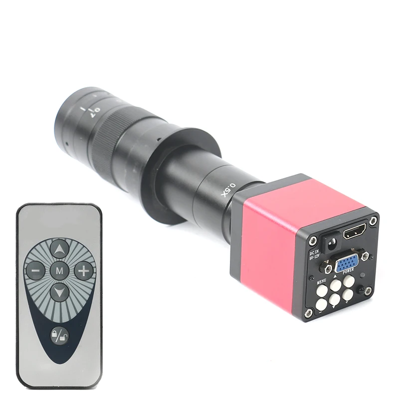 13MP 720P 60FPS HD CCD HDMI/VGA цифровая камера промышленный видео микроскоп ИК пульт дистанционного управления+ 100X/180X/300X зум C-mount объектив