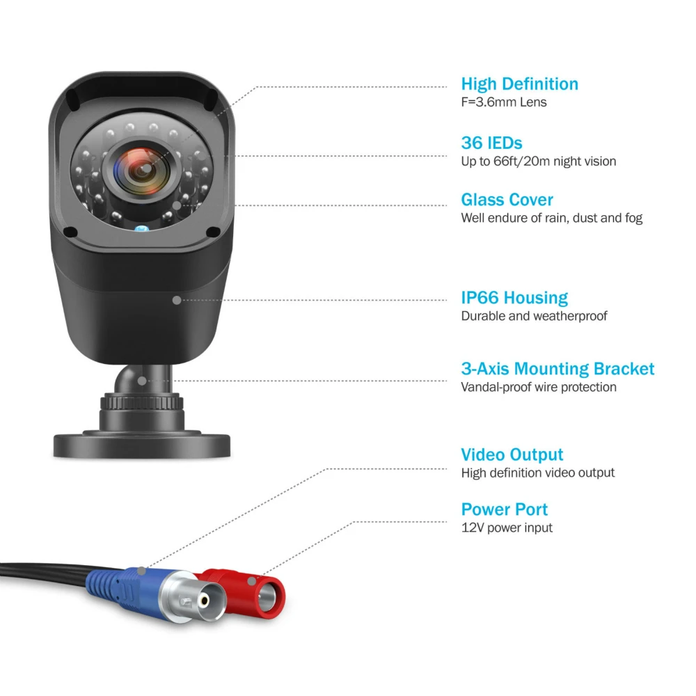 ANNKE 4 в 1 TVI CCTV Комплект DVR 8 ШТ. 1.0 MP 720 P Аутдор Главная Видеонаблюдения Камеры
