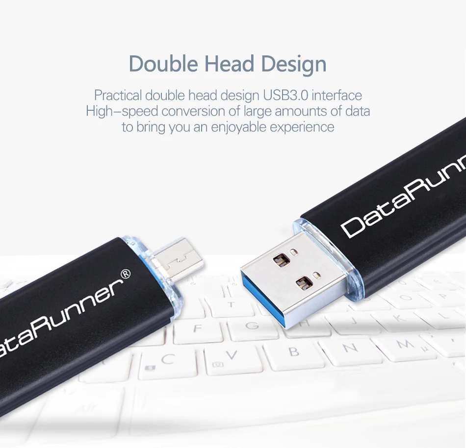 Высокоскоростной USB флеш-накопитель DataRunner OTG, 128 ГБ, флеш-накопитель, 32 ГБ, 64 ГБ, Usb 3,0, флешка, 256 ГБ, USB карта памяти для мобильных телефонов на Android