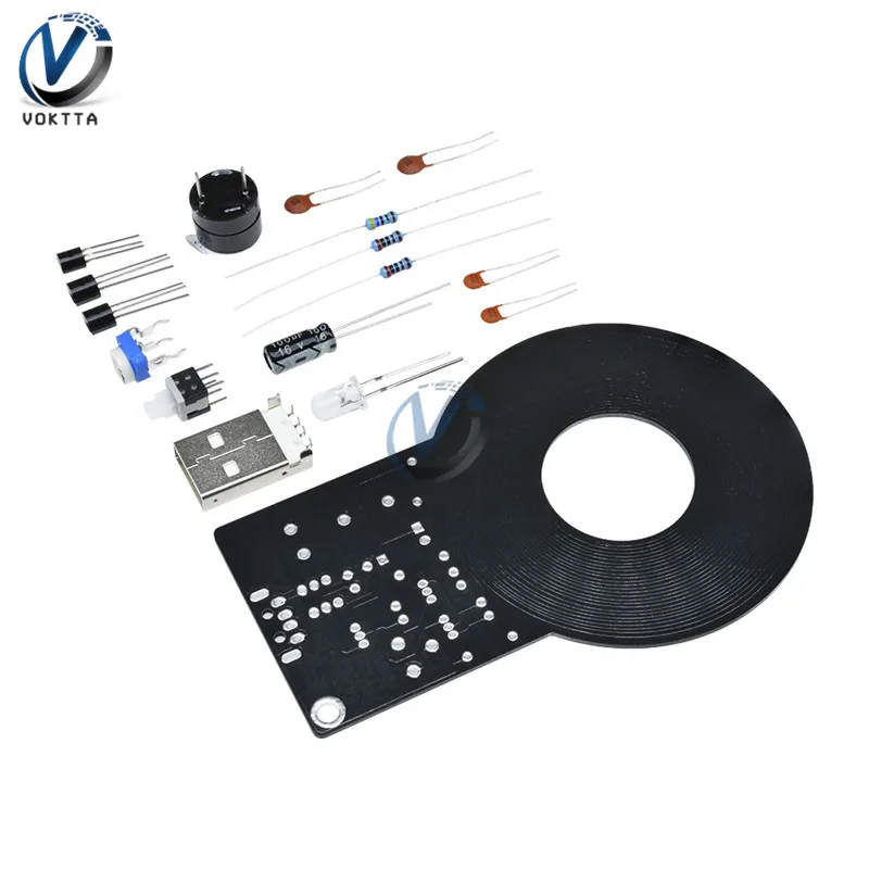 Metal Detector Kit DIY Kit детектор металла Комплект Электронный комплект DC 3 V-5 V 60 мм Бесконтактный Сенсор борту модуль детектор металла 18650 USB Мощность банк чехол - Цвет: Metal Detector Kit