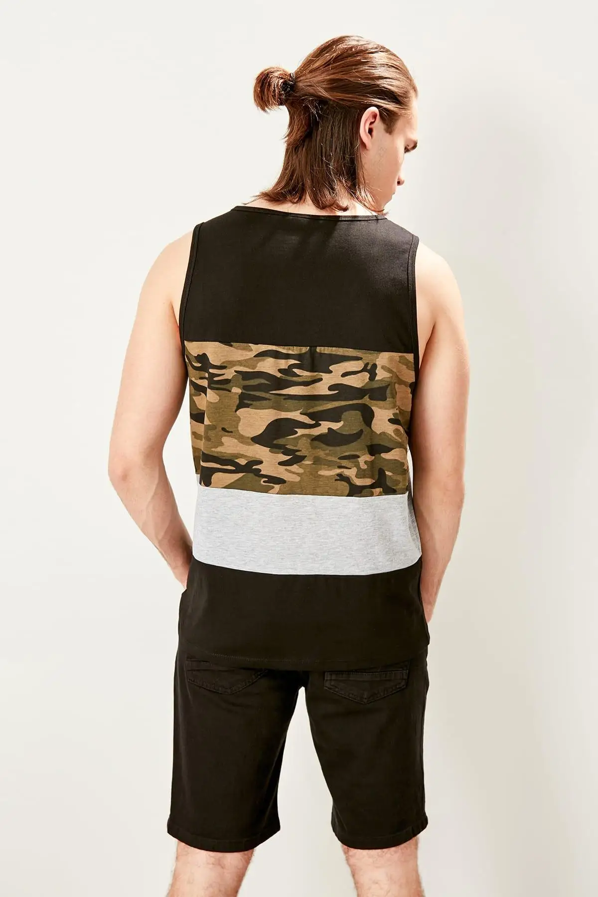 Trendyol черные мужские передние карманы Panelli Athlete TMNSS19SQ0050|Майки| |