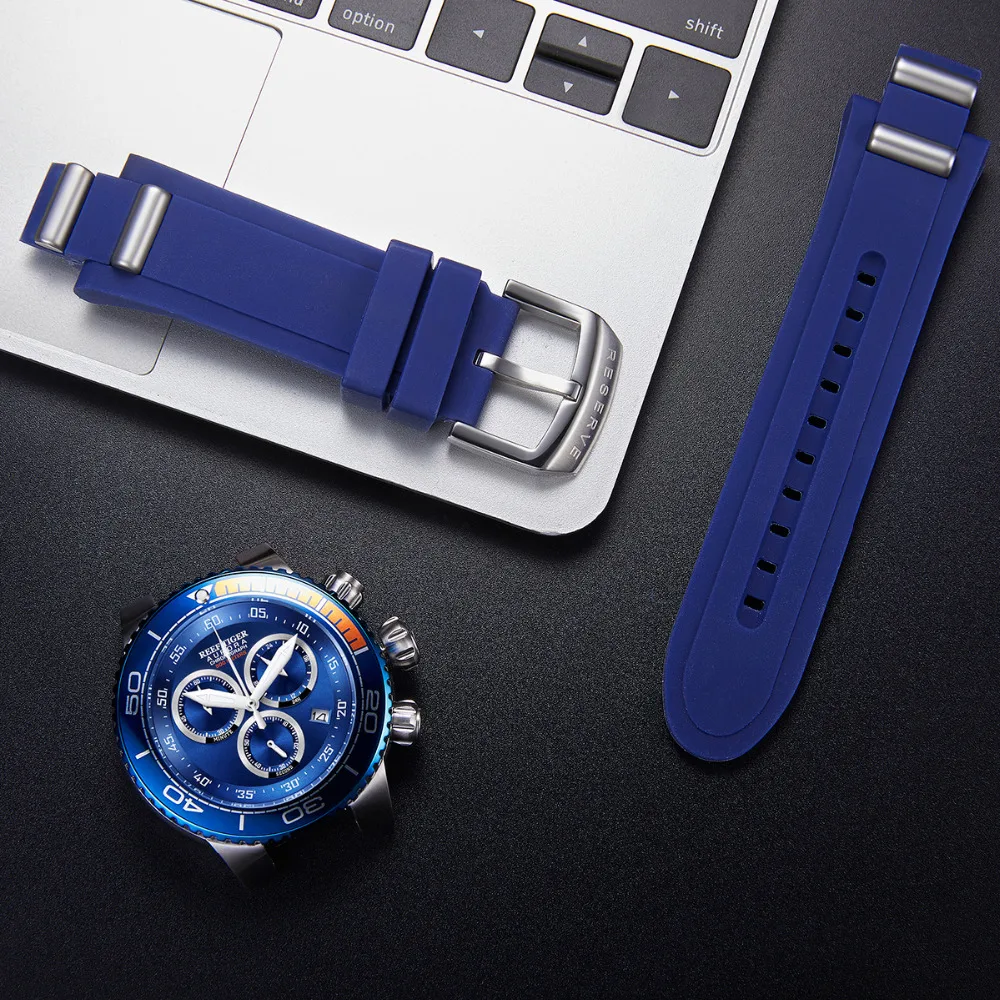 

Reef Tiger/RT Luxury Blue Sport Watches Mens Stainless Steel Waterproof Fashion Military Watches Relogio Masculino RGA3168