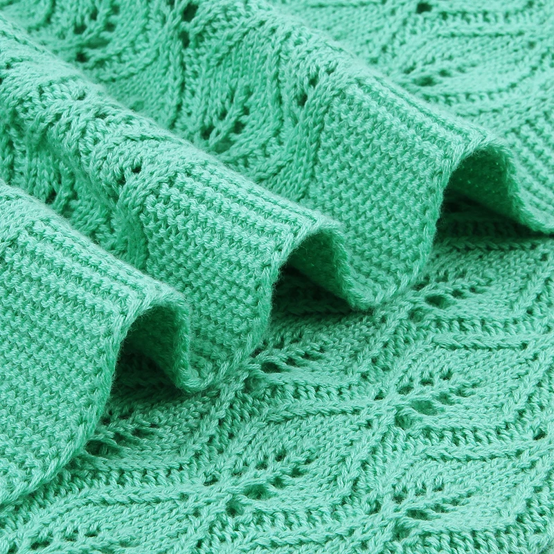 Вязаное одеяло для малышей пеленка новорожденных плед супермягкое теплое