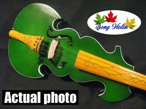 Зеленая лучшая модель 4/4 электрическая скрипка + акустическая #6058|acoustic violin|best electric