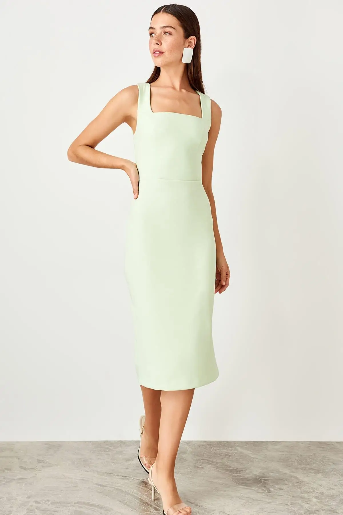 Trendyol Мятное классическое платье TWOSS19BB0500