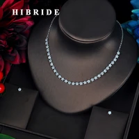 hibrid fashionable flower design crystal necklace jewelry sets women shiny bijoux set party gifts wholesale price n 602