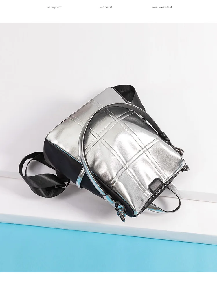 POMELOS Backpack Women Fashion School Backpack Travel New Arrival High Quality PU and Oxford Rucksack Women Luxury Backpack